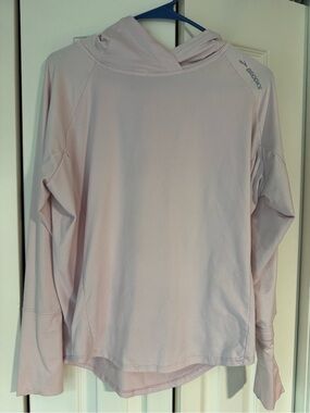 Brooks Pale Pink Hooded Long-Sleeve Performance Top